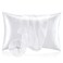 BEDELITE Satin Pillowcase with Zipper White King Size Pillow Cases Set of 2 Super Soft and Cooling Similar to Silk Pillow Cases Gift for Women Men20x36 Inches