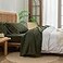 BESTOUCH Sheet Set 100 Washed Cotton Linen Feel Super Soft Comfortable Chic Lightweight 4 Pcs Home Bedding Set Solid Olive Green King