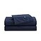 Tommy Hilfiger Queen Size Sheet Set Cool Crisp Cotton Percale Bedding with Matching Pillowcases Lightweight Breathable Bed Sheets Deep Pocket College Dorm Room Essentials Solid Navy