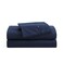 Tommy Hilfiger Queen Size Sheet Set Cool Crisp Cotton Percale Bedding with Matching Pillowcases Lightweight Breathable Bed Sheets Deep Pocket College Dorm Room Essentials Solid Navy