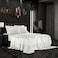 AiMay 6 Piece Satin Pillowcases Bed Sheet Set Deep Pocket Super Soft Luxury Rich Silk Silky Solid Color Reversible StainResistant Wrinkle Free California King Off White