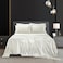 AiMay 6 Piece Satin Pillowcases Bed Sheet Set Deep Pocket Super Soft Luxury Rich Silk Silky Solid Color Reversible StainResistant Wrinkle Free California King Off White