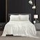 AiMay 6 Piece Satin Pillowcases Bed Sheet Set Deep Pocket Super Soft Luxury Rich Silk Silky Solid Color Reversible StainResistant Wrinkle Free California King Off White