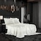 AiMay 6 Piece Satin Pillowcases Bed Sheet Set Deep Pocket Super Soft Luxury Rich Silk Silky Solid Color Reversible StainResistant Wrinkle Free California King Off White