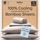 Bambaw California King Cooling Sheets Set 4pcs 100 Viscose Derived from Bamboo Sheets Extra Deep Pockets Soft Breathable Bedding Set Fits Up to 16 with Elastic Corner Straps Sand