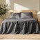 Bare Home Twin Extra Long Sheet Set Luxury 100 European Linen Deep Pockets Easy Fit 3 Piece Set Bedding Sheets Pillowcases Twin XL Dark Grey