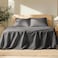 Bare Home Twin Extra Long Sheet Set Luxury 100 European Linen Deep Pockets Easy Fit 3 Piece Set Bedding Sheets Pillowcases Twin XL Dark Grey