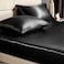 BEDELITE Satin Fitted Sheet and Pillowcase Set Luxury Soft Similar to Silk Bottom Bed Sheet with Elastic Corner Straps Deep Pocket up to 15 Inch 1 Fitted Sheet and 1 PillowcaseTwin Black