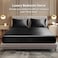 BEDELITE Satin Fitted Sheet and Pillowcase Set Luxury Soft Similar to Silk Bottom Bed Sheet with Elastic Corner Straps Deep Pocket up to 15 Inch 1 Fitted Sheet and 1 PillowcaseTwin Black