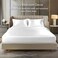 BEDELITE Satin Fitted Sheet and Pillowcases Set Luxury Soft Similar to Silk Bottom Bed Sheet with Elastic Corner Straps Deep Pocket up to 15 Inch 1 Fitted Sheet and 2 PillowcasesQueenWhite