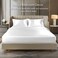 BEDELITE Satin Fitted Sheet and Pillowcases Set Luxury Soft Similar to Silk Bottom Bed Sheet with Elastic Corner Straps Deep Pocket up to 15 Inch 1 Fitted Sheet and 2 PillowcasesQueenWhite
