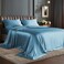 BEDELITE Satin Sheets Full Size Bed Set Luxury Soft Airy Blue Silky Sheets for Hair and Skin Similar to Silk Bed Sheets Set 4 Pieces with 1 Deep Pocket Fitted Sheet 1 Flat Sheet and 2 Pillowcases