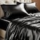 BEDELITE Satin Sheets Twin Size Bed Set Luxury Soft Black Silky Sheets for Hair and Skin Similar to Silk Bed Sheets Set 3 Pieces with 1 Deep Pocket Fitted Sheet 1 Flat Sheet and 1 Pillowcase