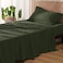 Bedsure Cooling Sheets Twin XL Rayon Derived from Bamboo PureWoven Breathable Soft Twin XL Sheet Sets Deep Pocket Up to 16 Inches Hotel Luxury Silky Dorm Bedding for Hot Sleepers Olive Green