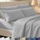 California Design Den 6Pc Queen Size Sheet Set with 4 Pillowcases 400 Thread Count 100 Cotton Sheets Sateen Weave Deep Pocket Bedsheets Set Light Grey