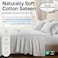 California Design Den Natural 100 Cotton Sheets Twin XL Size Set Soft Sateen Weave Twin XL Sheet Sets with 12 Pockets Breathable and Durable Bedding for Dorm Rooms College White
