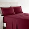 Clara Clark Bed Sheets Premier 1800 Series 4 Piece Bed Sheet Set Deep Pocket Wrinkle Fade Stain Resistant Luxury Soft Bedding Sheets Pillowcases California King Burgundy Red