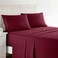 Clara Clark Bed Sheets Premier 1800 Series 4 Piece Bed Sheet Set Deep Pocket Wrinkle Fade Stain Resistant Luxury Soft Bedding Sheets Pillowcases California King Burgundy Red