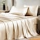 CozyLux Satin Sheets Full Size Sheets Silky Soft Bedding Similar to Silk 4 Piece Sheet Set for Hair and Skin Deep Pocket with AllAround Elastic Home Decor for Bedroom Champagne