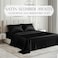 DECOLURE Satin Bed Sheets 6 Piece Luxury Silky King Size Bedding Set Softer Than Silk WrinkleFree with 15 Deep Pocket Fitted Sheet Perfect for Hair Skin Gifts for Women Black