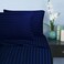 Elegant Comfort 1500 Premier Damask Stripes Hotel Quality Luxurious Silky Soft Wrinkle Fade Resistant 4 pc Sheet Set Deep Pocket Up to 16 King Navy