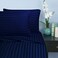 Elegant Comfort 1500 Premier Damask Stripes Hotel Quality Luxurious Silky Soft Wrinkle Fade Resistant 4 pc Sheet Set Deep Pocket Up to 16 King Navy