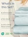 CGK Unlimited Extra Deep King Sheet Set 4 Piece Breathable Cooling Bed Sheets Easily Fits 18 to 24 inch Mattress Ultra Soft Wrinkle Fade Free w Extra Deep Pockets Comfy Hotel Luxury Bedding Ice Blue