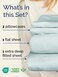 CGK Unlimited Extra Deep King Sheet Set 4 Piece Breathable Cooling Bed Sheets Easily Fits 18 to 24 inch Mattress Ultra Soft Wrinkle Fade Free w Extra Deep Pockets Comfy Hotel Luxury Bedding Ice Blue