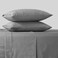 FEATHER & Feather Stitch 500 TC Twin Size Damask Bed Sheet Set 100 Cotton Soft Breathable Bedsheets 3 Piece 18 Deep Pockets Sateen Weave Striped Bedding Mattress Resort Hotel Luxury Grey Stripe