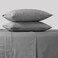 FEATHER & Feather Stitch 500 TC Twin Size Damask Bed Sheet Set 100 Cotton Soft Breathable Bedsheets 3 Piece 18 Deep Pockets Sateen Weave Striped Bedding Mattress Resort Hotel Luxury Grey Stripe
