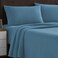 Sweet Home Flannel Sheets King Size Warm and Cozy Deep Pocket Breathable All Season Bedding Set with Fitted with Full Elastic Built in Corner Sheet Straps Flat and Pillowcases King Denim