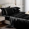 Horbaunal 6 Piece Satin Sheet Set King Size Luxury Silky Soft Black Satin King Bed Sheet Set with 16 Deep Pocket 1 Fitted Sheet 1 Flat Sheet 4 Pillowcases