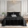 Horbaunal 6 Piece Satin Sheet Set King Size Luxury Silky Soft Black Satin King Bed Sheet Set with 16 Deep Pocket 1 Fitted Sheet 1 Flat Sheet 4 Pillowcases