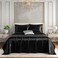 Horbaunal 6 Piece Satin Sheet Set King Size Luxury Silky Soft Black Satin King Bed Sheet Set with 16 Deep Pocket 1 Fitted Sheet 1 Flat Sheet 4 Pillowcases