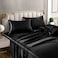 Horbaunal 6 Piece Satin Sheet Set King Size Luxury Silky Soft Black Satin King Bed Sheet Set with 16 Deep Pocket 1 Fitted Sheet 1 Flat Sheet 4 Pillowcases
