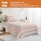 JSD Orange Boho Sheet Set Twin Size Soft Geometric Printed Microfiber Sheets Extra Deep Pocket Wrinkle Free