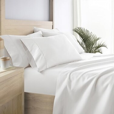 Linen Market Bed Sheets for California King Size Bed White Sleep Better Than Ever with These Soft and Cooling California King Sheets Deep Pocket Fits 16 Thick Beds 4 Piece Cal King Sheet Set