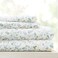 Linen Market DoubleBrushed Patterned Microfiber Full Sheet Set 4 Piece OekoTEX Certified Ultra Soft WrinkleFree 16 Deep Pocket Sheets Easy Care Full Size Wildflower Light Blue