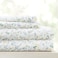 Linen Market DoubleBrushed Patterned Microfiber Full Sheet Set 4 Piece OekoTEX Certified Ultra Soft WrinkleFree 16 Deep Pocket Sheets Easy Care Full Size Wildflower Light Blue