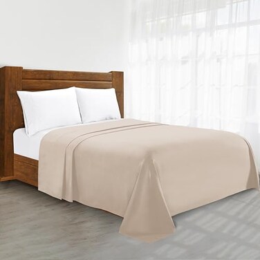 Elegant Comfort Luxury Flat Sheet on Amazon WrinkleFree 1500 Premier Hotel Quality 1Piece Flat Sheet California King Size Cream