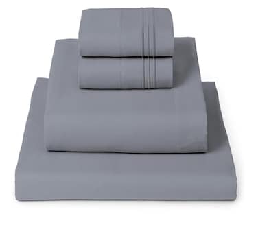Mellanni Full Sheets Set 4 PC Iconic Collection Bedding Hotel Luxury Extra Soft Cooling Bed Sheets Wrinkle Fade Stain Resistant Full Mineral Gray