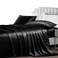 NSGZ Satin Sheets Twin XL 3 Piece Set with Fitted Flat Sheet Pillowcases Cooling Extra Soft Satin Black