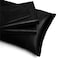 NSGZ Satin Sheets Twin XL 3 Piece Set with Fitted Flat Sheet Pillowcases Cooling Extra Soft Satin Black