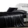 NSGZ Satin Sheets Twin XL 3 Piece Set with Fitted Flat Sheet Pillowcases Cooling Extra Soft Satin Black