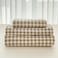 NSNLGSGC Tan Gingham Queen Sheet Set Soft Brushed Microfiber Taupe Plaid Queen Bed Sheets 4Pieces Brown Grid Sheet Set with Deep Pocket