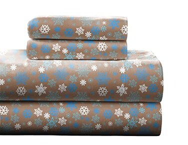 Pointehaven Heavy Weight Flannel Sheet Set Twin Snow FlakesTan Warm Cozy 100 Cotton Flannel PreShrunk 170 GSM Deep Pockets Easy Fit Elastic All AroundComfy Double Brushed