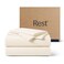 REST Evercool Cooling Sheet Set King Size Snow Ivory Breathable Bed Sheets for Hot Sleeper and Night Sweats with Pillowcases with Ionic SelfCleaning Silver Yarn for Sensitive Skin 4PCS