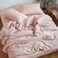 Sijo Stone Washed Organic French Linen Bed Sheet Set GOTS Best Cooling Linen Sheet Award by Sleep Foundation 3 Piece 2 Pillowcases and 1 Fitted Sheet Blush King