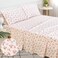 Sleepdown Queen Cotton Percale Bed Linen Set 4Pcs 100 Long Staple Ultra Soft Deep Pocket Breathable Floral Print Includes Fitted Flat Sheets 2 Pillowcases