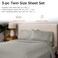 Threadmill Luxury 800 Thread Count Twin 100 Cotton Sheets Moonrock Grey Sateen Weave BedSheets Better Than Egyptian Cotton3 Pc Solid Soft Bedding Set Fits 15 Deep Pocket